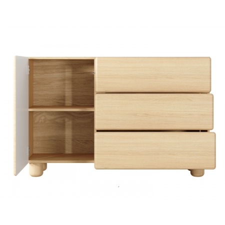 Komoda 130 cm 1-drzwiowa z szufladami LUGO dąb vicenza
